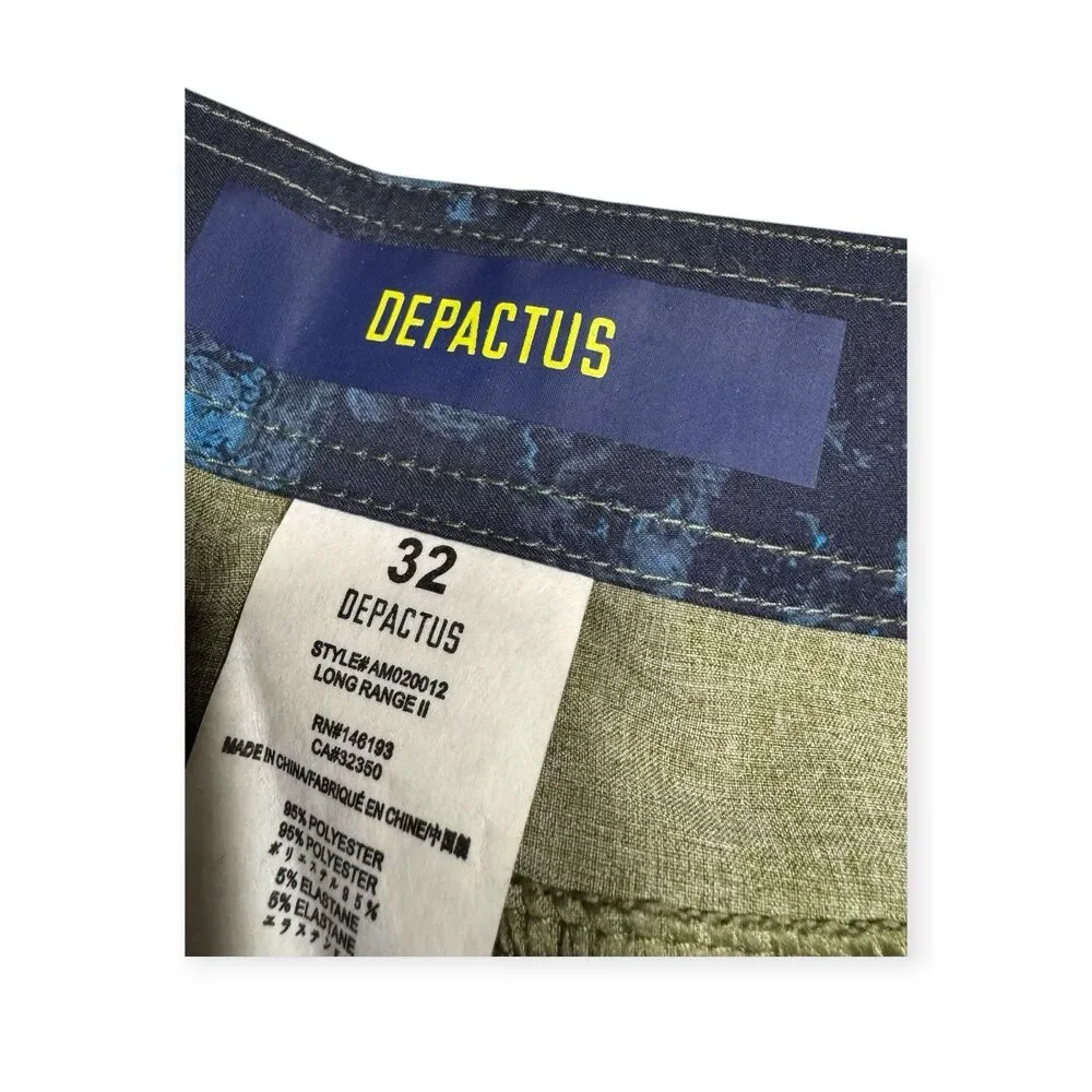 Depactus Long‎ Range Board Shorts Size 32 Dark Green Surf Beach BNWT